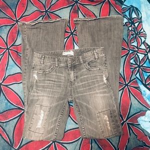 Free people vintage distressed flare jeans